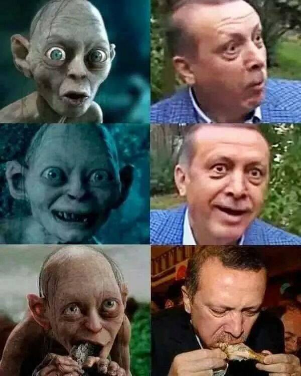 Comparaison entre Erdoğan et Sméagol