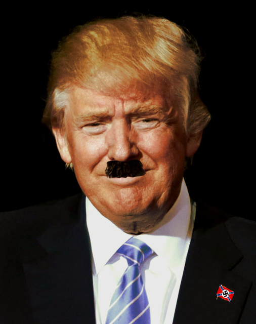 Donald Trump with Hitler's mustache
