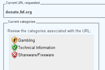 Microsoft thinks FSF is a gambling site