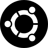 Ubuntu logo in black and white